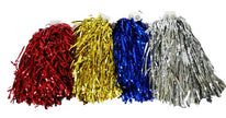 paire de pompons avec anneaux métallisé bleu 230gr