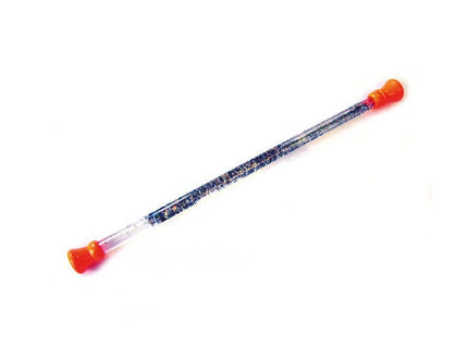 bâton majorette paillettes avec liquide bouts oranges 50cm