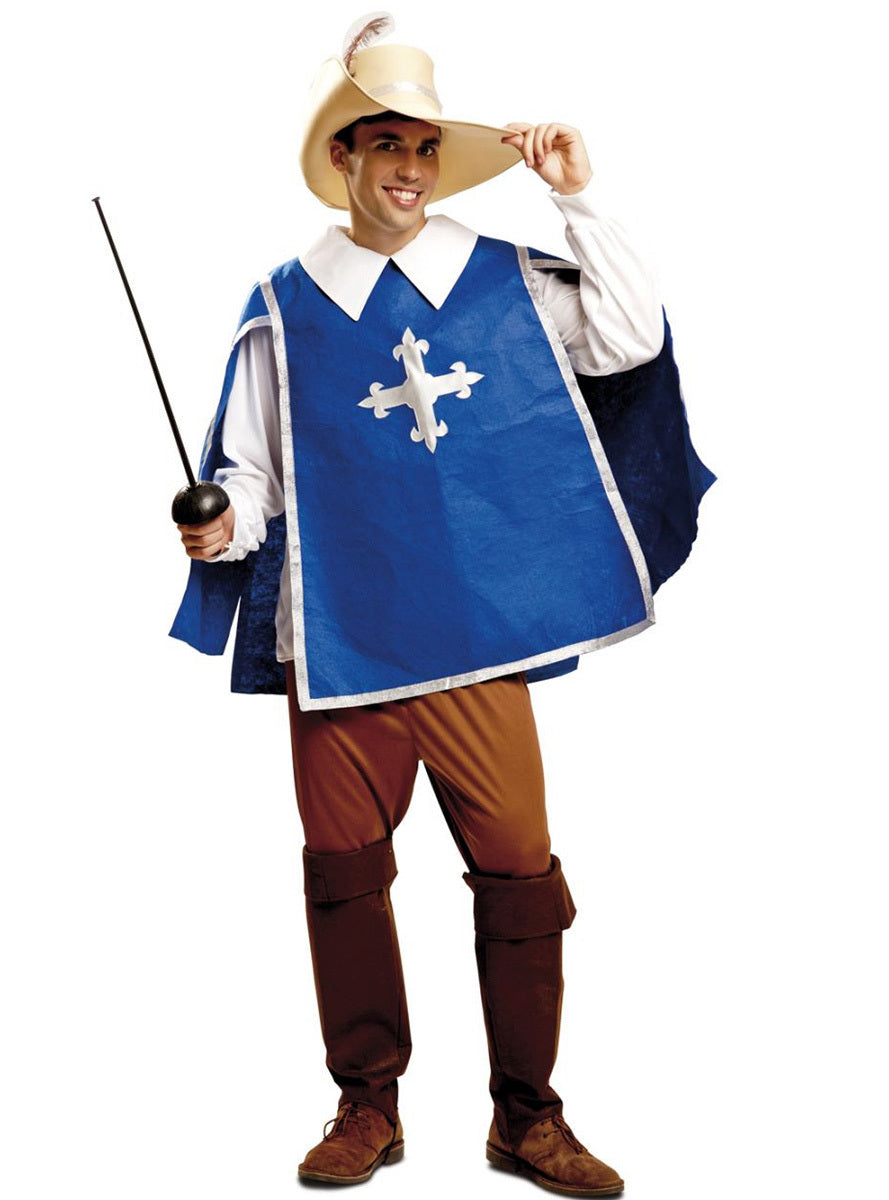 Déguisement mousquetaire bleu homme