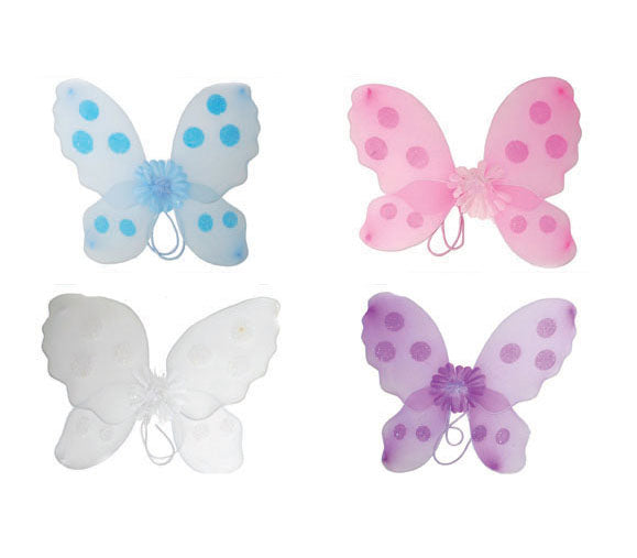 ailes de fée papillon avec fleur bleu 42x42cm