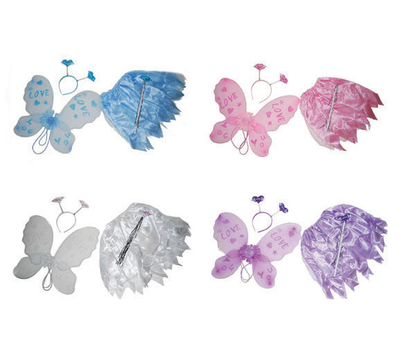 kit d'accessoires de déguisement de fée 4pcs enfant mix