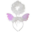 serre-tête auréole blanche et ailes roses d''ange