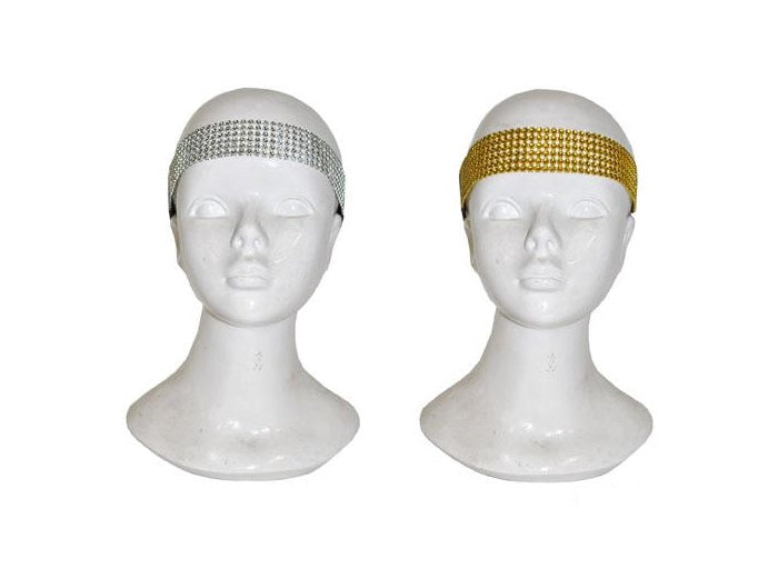 bandeau élastique strass or