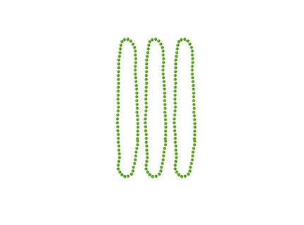 lot de 3 colliers de perles en plastique néon vert