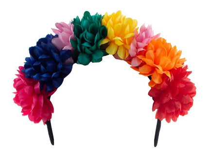 serre-tête avec fleurs multicolores jour des morts