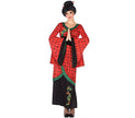 robe de chinoise noir & rouge avec motifs