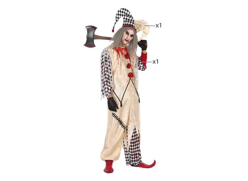 déguisement d'arlequin ensanglanté homme 2pcs