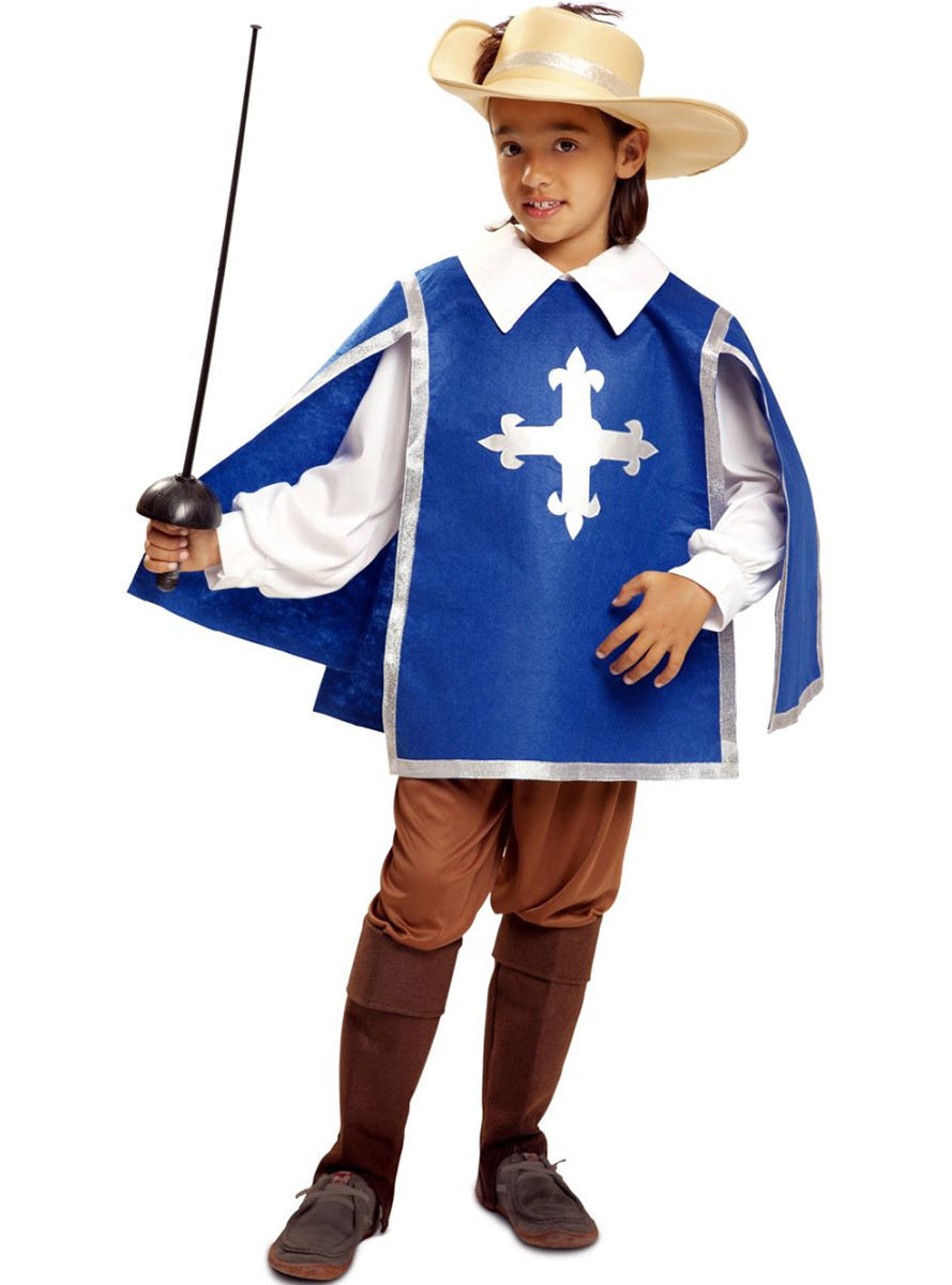 Déguisement mousquetaire bleu enfant