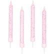 10 Bougies Spirale Paillettés Rose 6.3 cm - Amscan