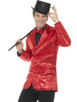 Veste à paillettes rouge homme