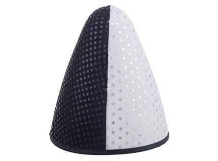 chapeau de clown pierrot à sequins gris & noir