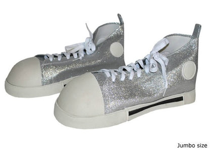paire de chaussures géantes argent 36cm