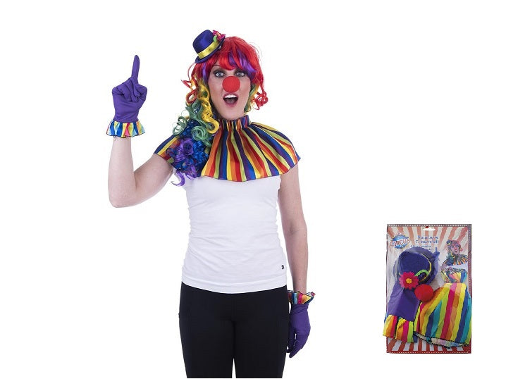 set accessoires clown rainbow adulte 5pcs