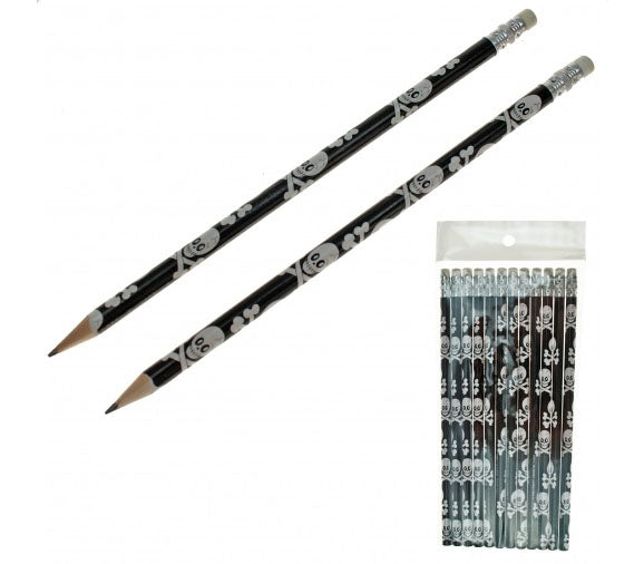 lot de 12 crayons de papier pirate 19cm