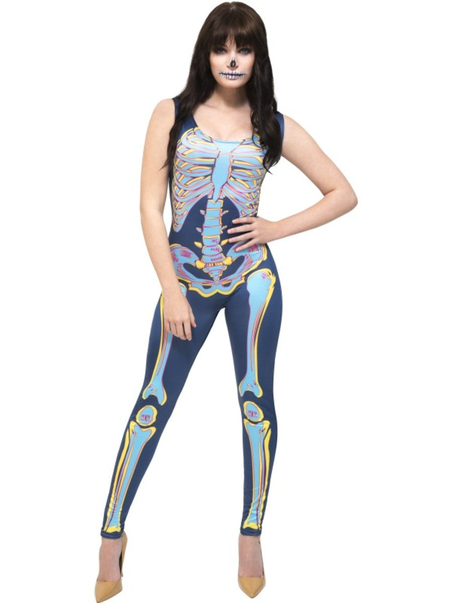 Déguisement squelette multicolore fever femme