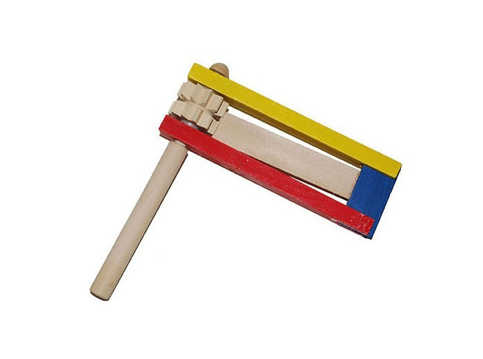 crécelle double en bois 16cm