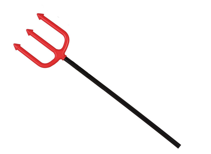 trident en plastique rouge noir 43cm