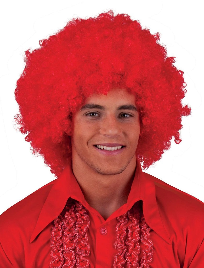 perruque afro moyenne rouge