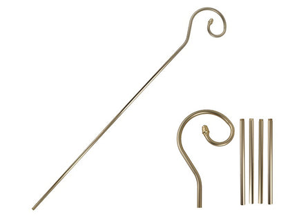 canne/crosse saint-nicolas métal doré luxe 5pcs 2m