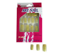 lot de 24 faux ongles à paillettes or