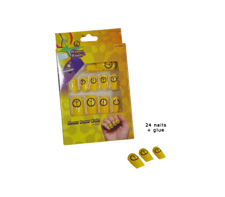 lot de 24 faux ongles peace & love