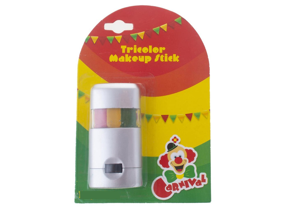 stick de maquillage clown rouge jaune vert 7g