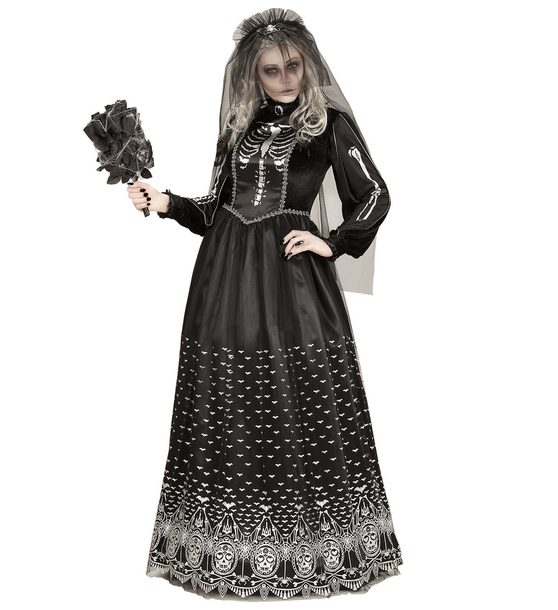 Déguisement mariée halloween squelette de l'ombre femme