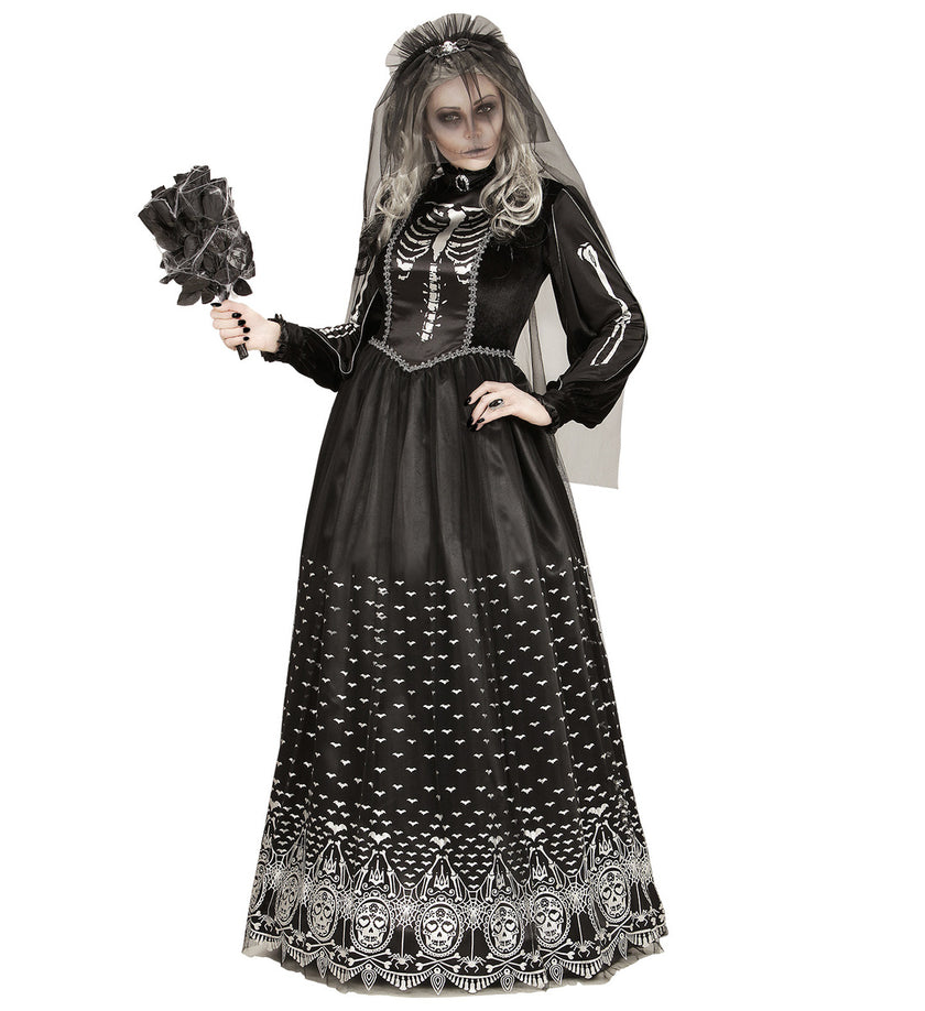 Déguisement mariée halloween squelette de l'ombre femme