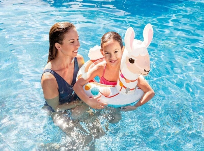 bouée gonflable avec tête animal lama 56cm
