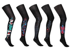 collant motif tatoo noir mix femme