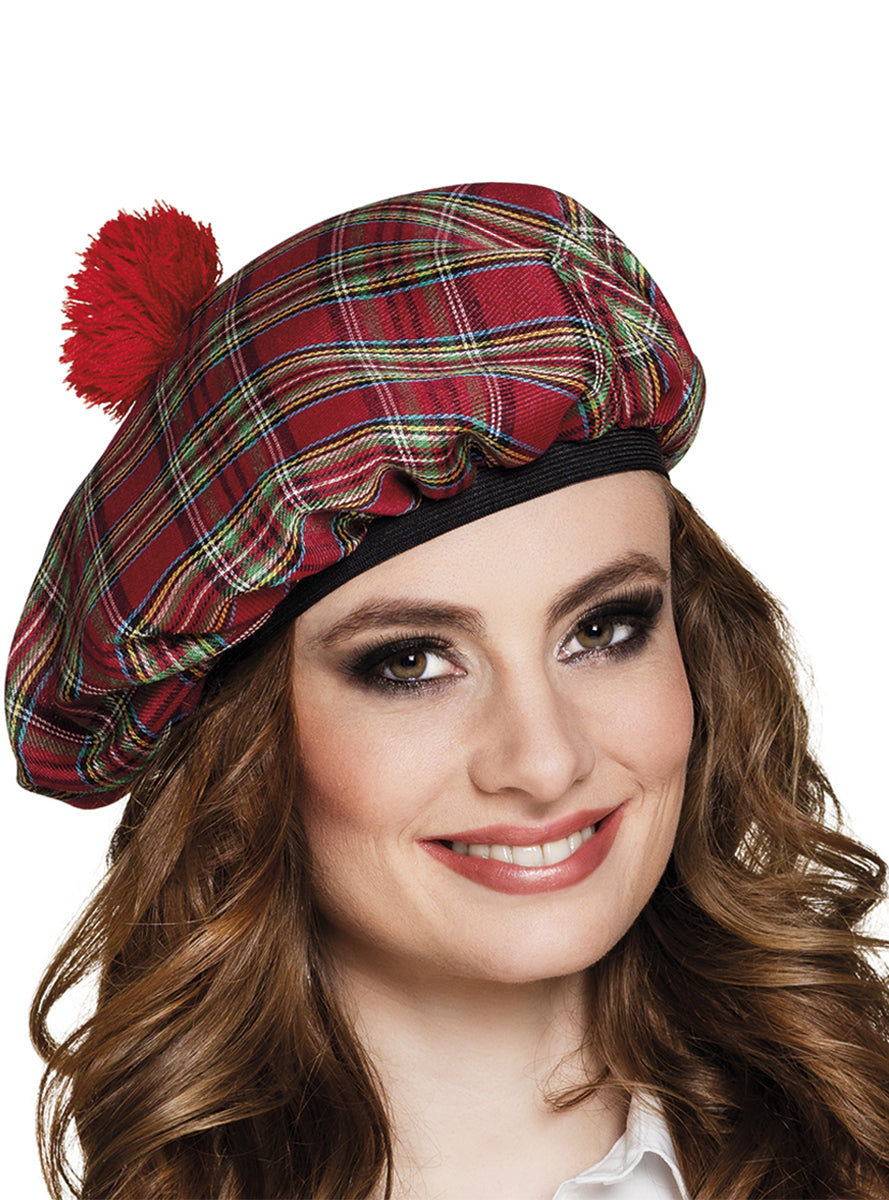 Bonnet écossais rouge adulte