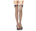 paire de bas rayés pour femme noir