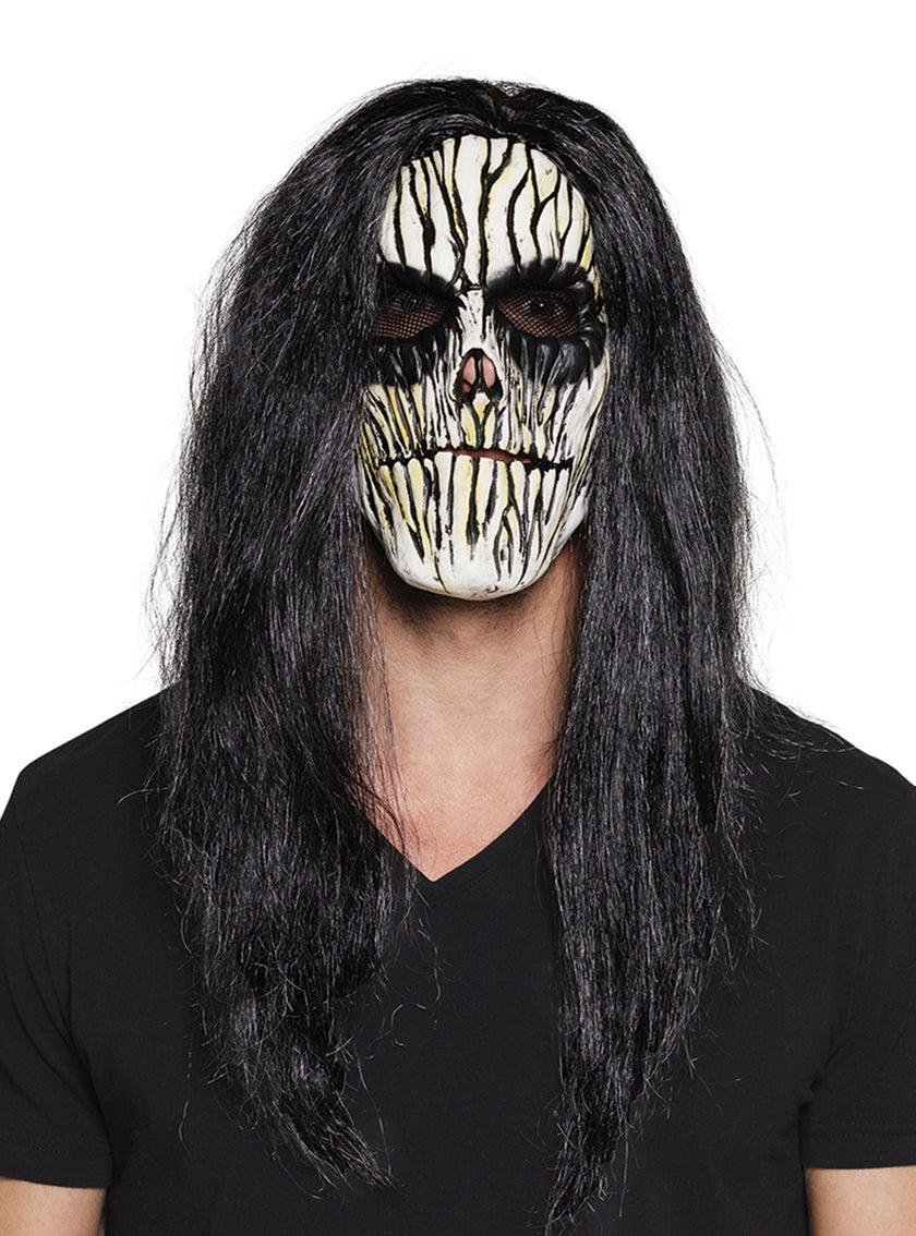 Masque vaudou avec cheveux adulte