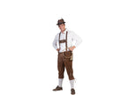 pantalon à bretelles de tyrolien en cuir pu brun