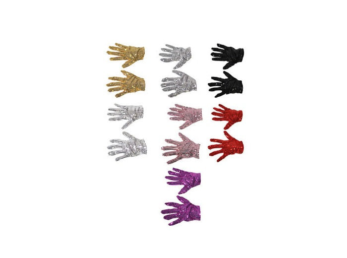 paire de gants à sequins violet 22cm