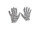 paire de gants à sequins argent 22cm