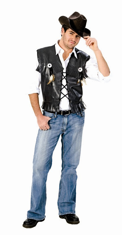 gilet à franges de cowboy noir