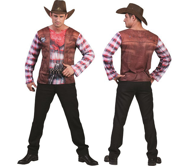 t-shirt effet 3d cowboy adulte