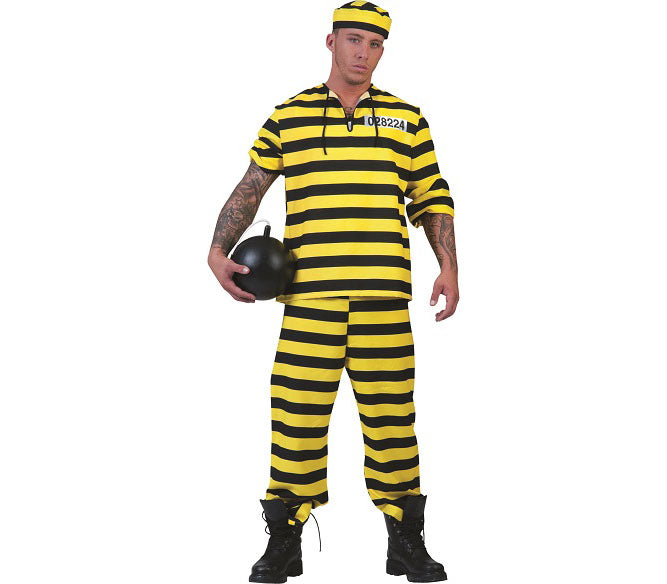 déguisement de prisonnier jaune adulte
