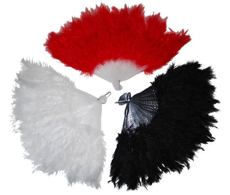 éventail plumes blanc