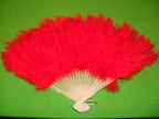 éventail plumes rouge