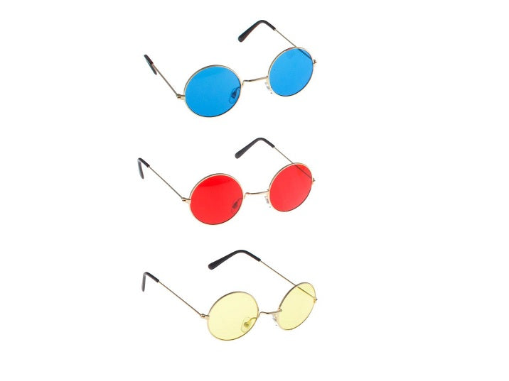 lunettes baba cool rondes jaune adulte