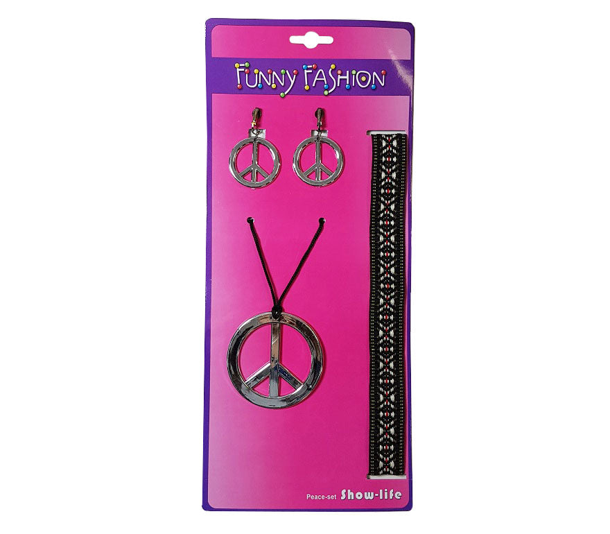 parure de bijoux peace & love argent