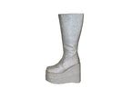 paire de bottes à paillettes haute argent pointure 44-45