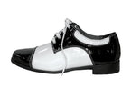 paire de chaussures vernies noire & blanche pointure 40-41