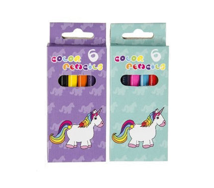 lot de 6 crayons de couleur licorne 8,5cm