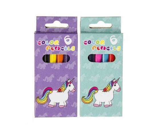 lot de 6 crayons de couleur licorne 8,5cm