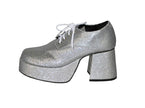 paire de chaussures à talon & paillettes argent pointure 44-45
