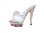 paire de chaussures à talon & moumoute blanc pointure 38-39