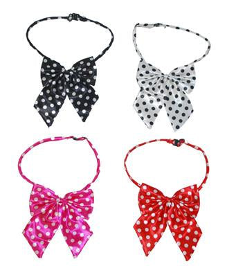noeud papillon à pois grand femme pink